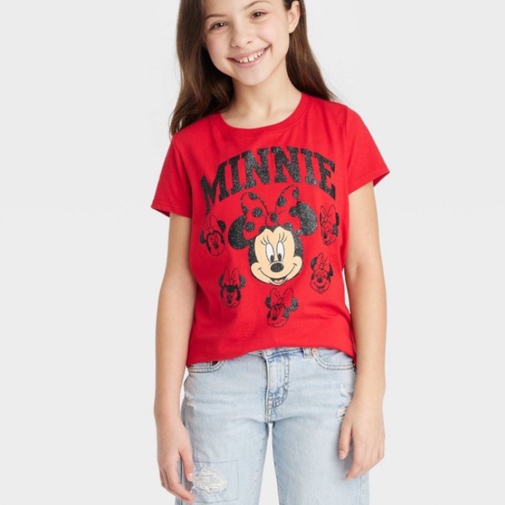 Minnie Mouse Red Graphic  T Shirt Size XS 4-5